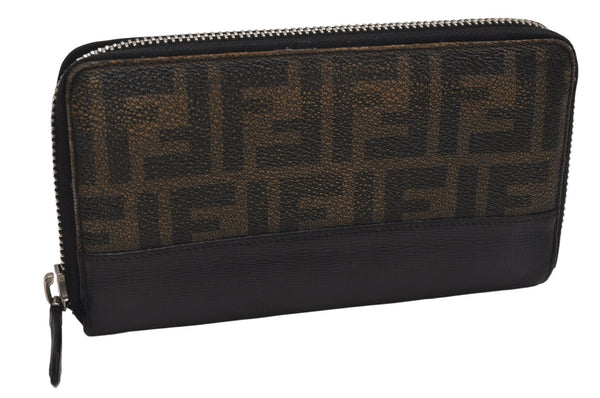 Authentic FENDI Vintage Zucca Long Wallet Purse PVC Leather Brown 0876K