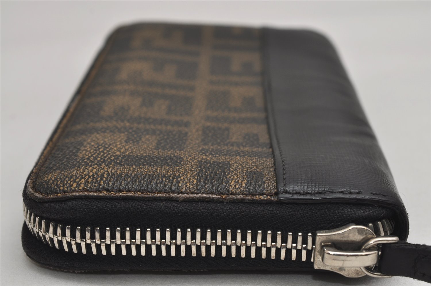 Authentic FENDI Vintage Zucca Long Wallet Purse PVC Leather Brown 0876K