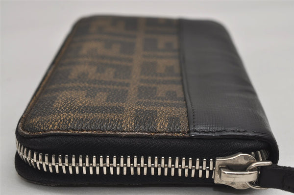 Authentic FENDI Vintage Zucca Long Wallet Purse PVC Leather Brown 0876K