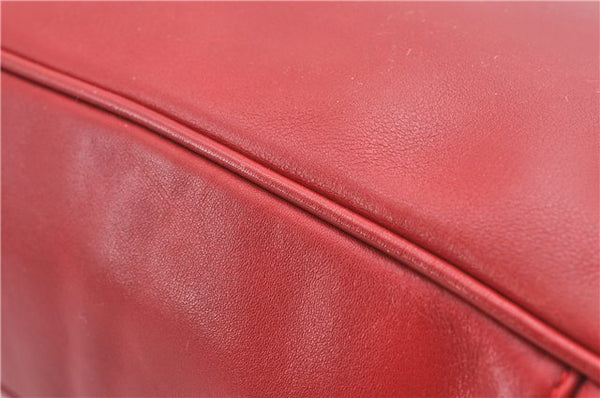 Authentic GUCCI Vintage Bamboo Shoulder Hand Bag Leather Red Junk 0877G