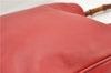 Authentic GUCCI Vintage Bamboo Shoulder Hand Bag Leather Red Junk 0877G