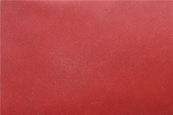 Authentic GUCCI Vintage Bamboo Shoulder Hand Bag Leather Red Junk 0877G