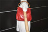 Authentic GUCCI Vintage Bamboo Shoulder Hand Bag Leather Red Junk 0877G