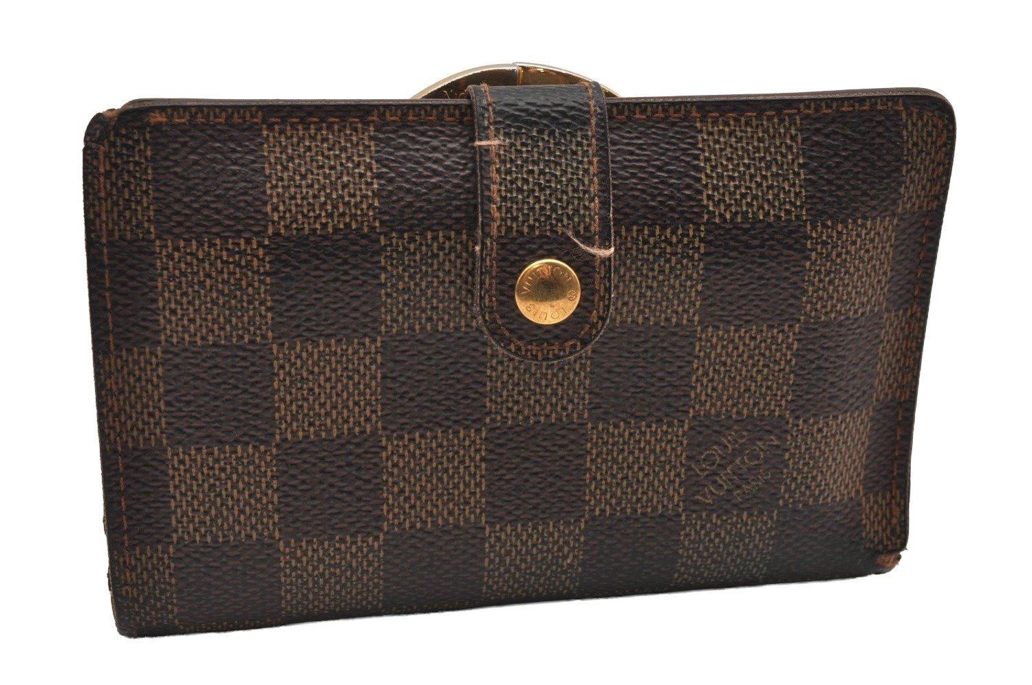 Authentic Louis Vuitton Damier Portefeuille Viennois Wallet N61674 LV 0877J