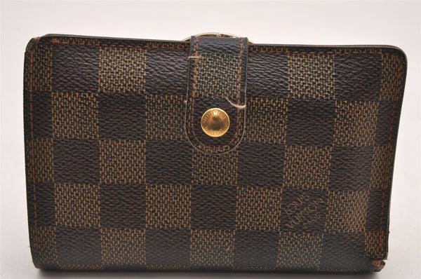 Authentic Louis Vuitton Damier Portefeuille Viennois Wallet N61674 LV 0877J