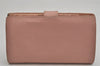 Authentic CHANEL Vintage Caviar Skin CC Logo Bifold Long Wallet Purse Pink 0878K