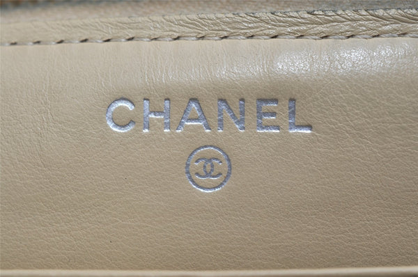 Authentic CHANEL Micro Chocolate Bar CC Logo Long Wallet Purse Enamel Gold 0880K