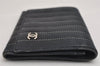 Authentic CHANEL Mademoiselle Lamb Skin Bifold Wallet Purse Pouch Black CC 0882K