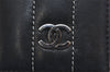Authentic CHANEL Mademoiselle Lamb Skin Bifold Wallet Purse Pouch Black CC 0882K