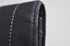Authentic CHANEL Mademoiselle Lamb Skin Bifold Wallet Purse Pouch Black CC 0882K
