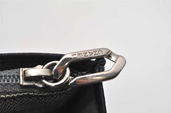 Authentic CHANEL Mademoiselle Lamb Skin Bifold Wallet Purse Pouch Black CC 0882K
