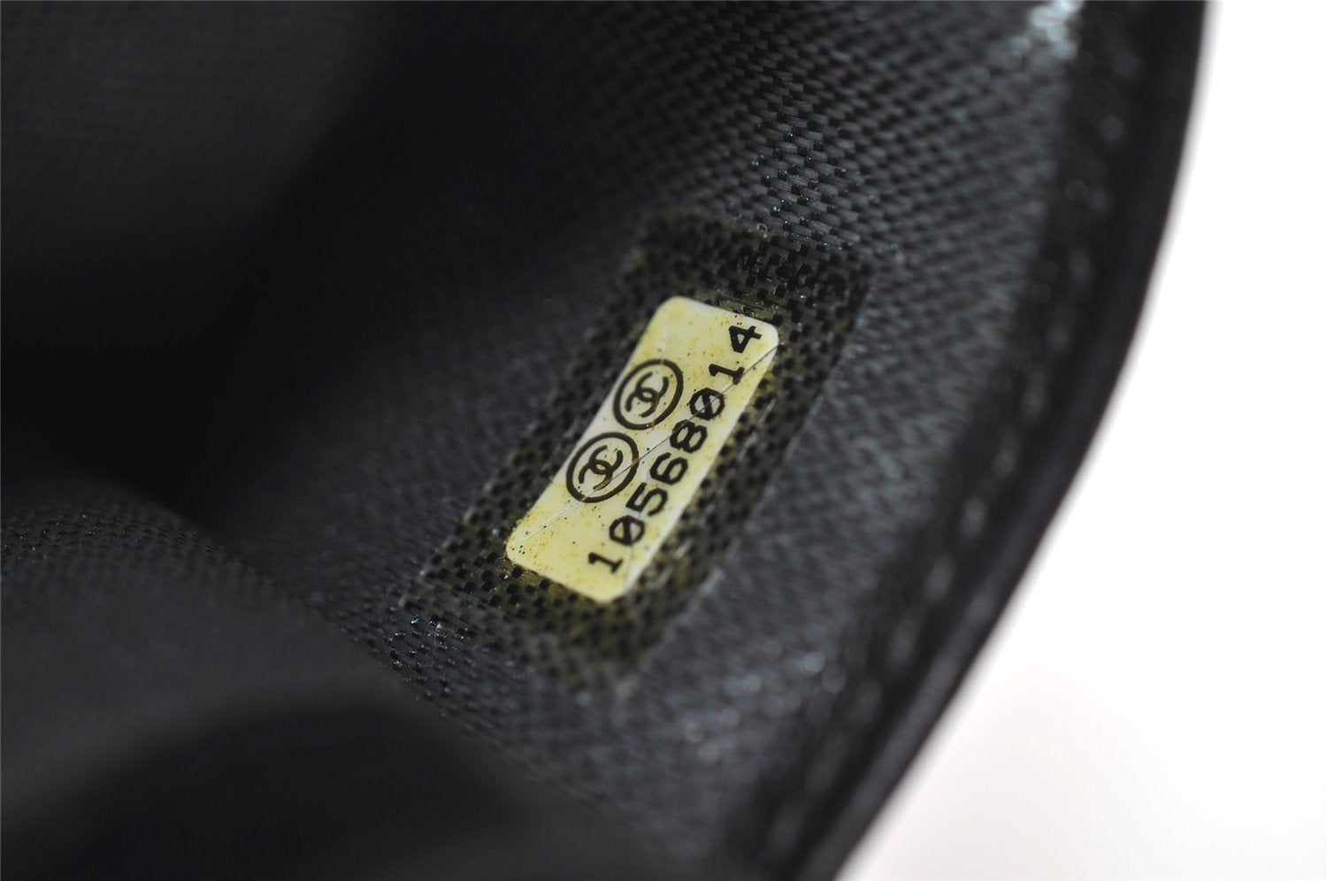 Authentic CHANEL Mademoiselle Lamb Skin Bifold Wallet Purse Pouch Black CC 0882K