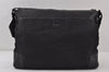 Authentic GUCCI Guccissima Shoulder Bag Nylon GG Leather 162781 Black 0884J