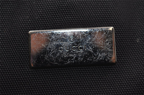 Authentic GUCCI Guccissima Shoulder Bag Nylon GG Leather 162781 Black 0884J