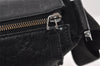 Authentic GUCCI Guccissima Shoulder Bag Nylon GG Leather 162781 Black 0884J