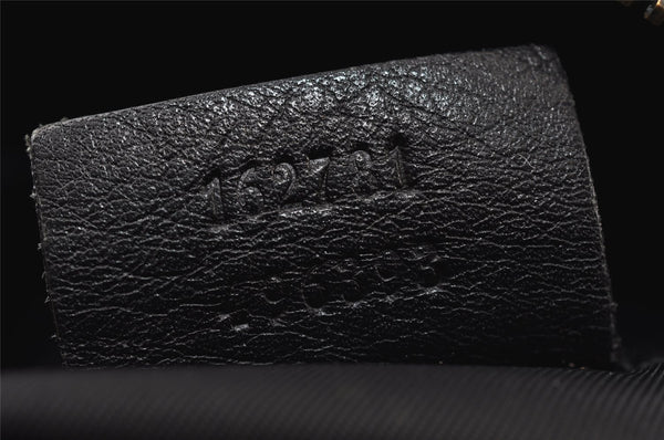 Authentic GUCCI Guccissima Shoulder Bag Nylon GG Leather 162781 Black 0884J