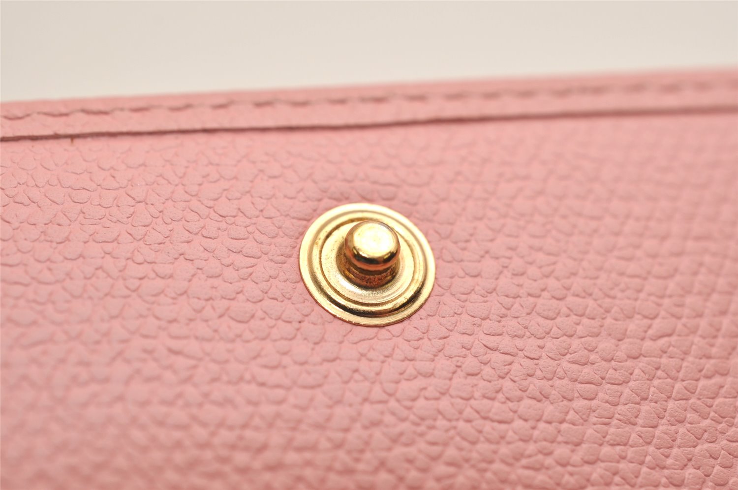 Authentic CHANEL Caviar Skin CoCo Button Bifold Wallet Purse Pink 0884K