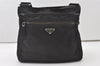 Authentic PRADA TESSUTO + SAFFI Nylon Leather Shoulder Bag 2VH251 Black 0885J