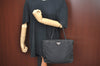 Authentic PRADA Vintage Nylon Tessuto Shoulder Tote Hand Bag Purse Black 0886F