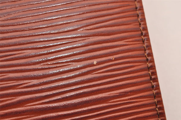 Authentic Louis Vuitton Epi Agenda Posh Notebook Cover Brown R20523 LV 0886J