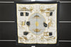 Authentic HERMES Carre 90 Scarf "LES VOITURES A TRANSFORMATION" Silk Black 0886K