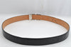 Authentic Salvatore Ferragamo Gancini Belt Leather Size 36.4-40.2" Black 0887K