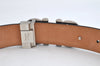 Authentic Salvatore Ferragamo Gancini Belt Leather Size 36.4-40.2" Black 0887K