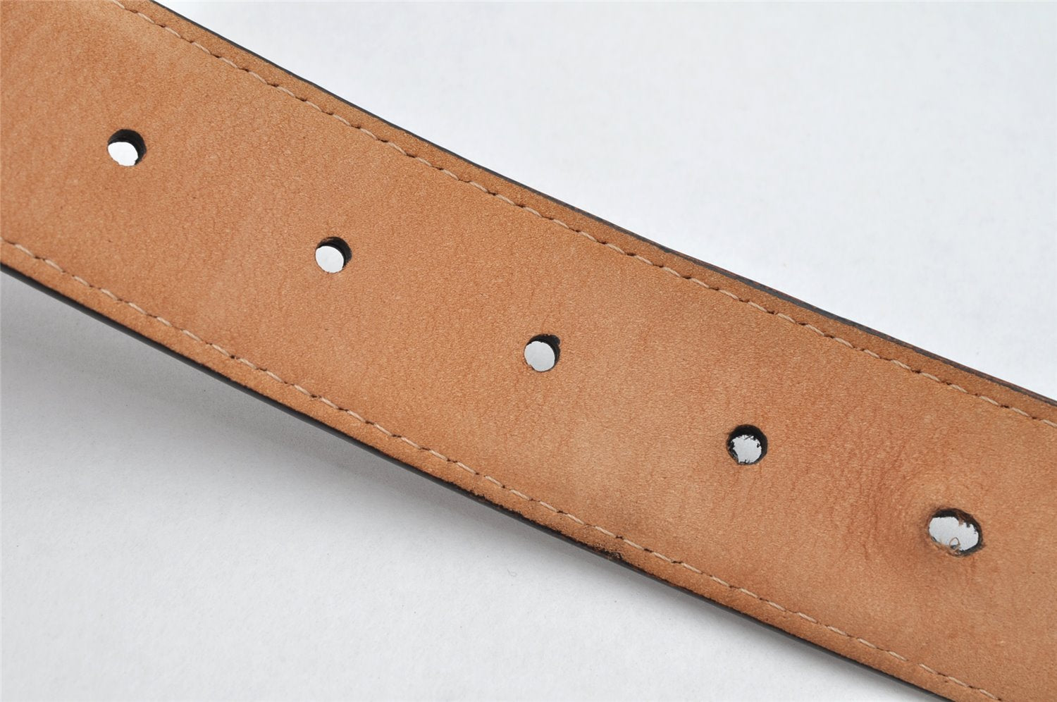 Authentic Salvatore Ferragamo Gancini Belt Leather Size 36.4-40.2
