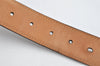 Authentic Salvatore Ferragamo Gancini Belt Leather Size 36.4-40.2" Black 0887K
