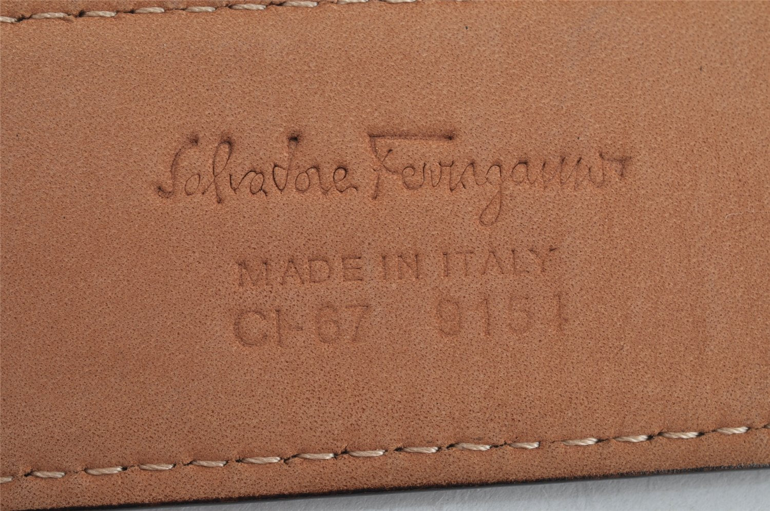 Authentic Salvatore Ferragamo Gancini Belt Leather Size 36.4-40.2