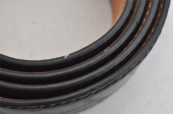Authentic Salvatore Ferragamo Gancini Belt Leather Size 36.4-40.2" Black 0887K