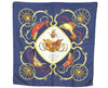 Authentic HERMES Carre 90 Scarf "SPRINGS" Silk Navy 0889J