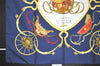 Authentic HERMES Carre 90 Scarf "SPRINGS" Silk Navy 0889J