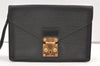 Auth Louis Vuitton Epi Pochette Sellier Dragonne Clutch Bag M52612 Black 0889K