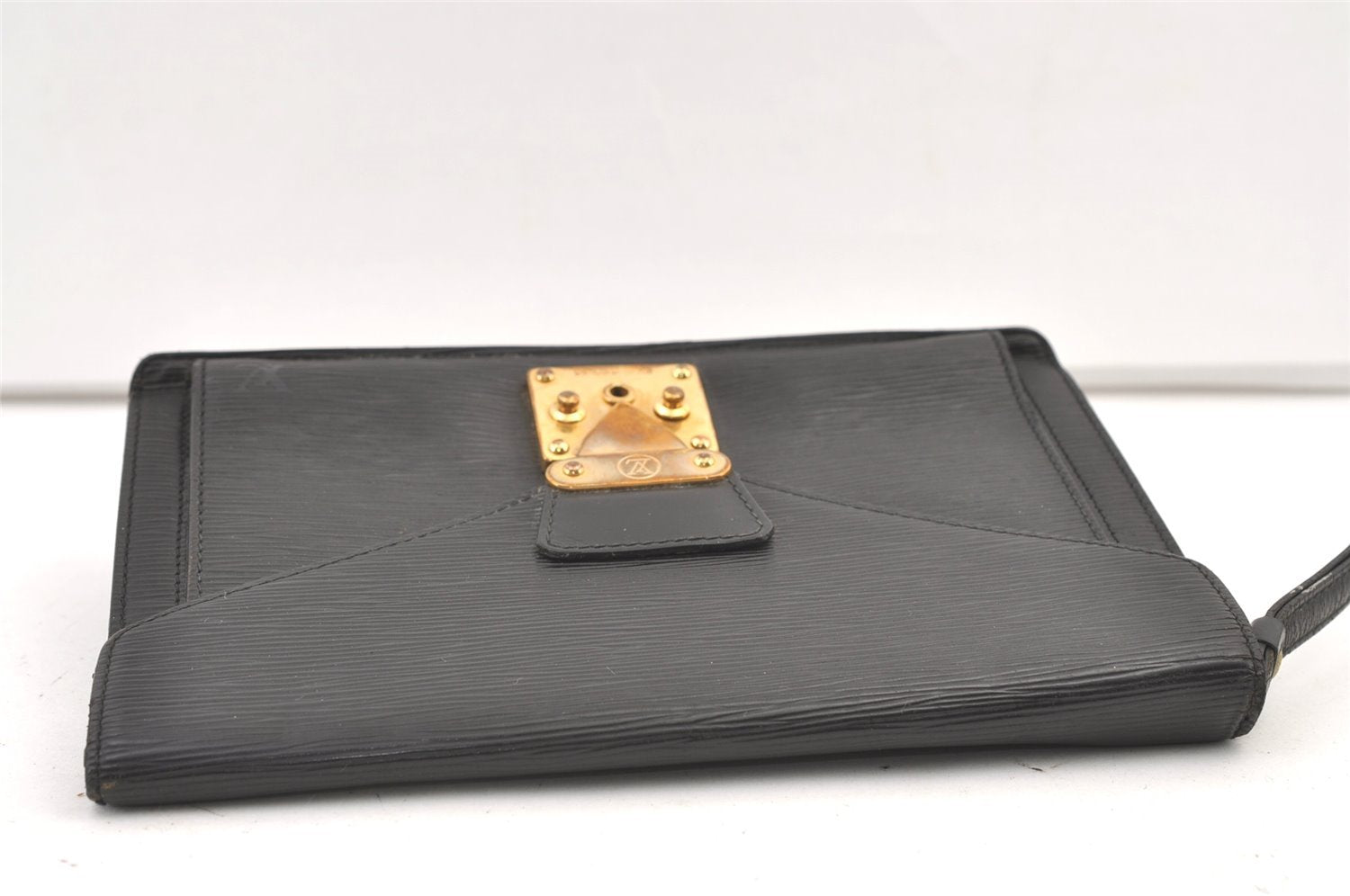 Auth Louis Vuitton Epi Pochette Sellier Dragonne Clutch Bag M52612 Black 0889K