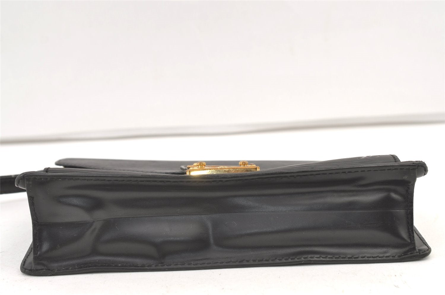 Auth Louis Vuitton Epi Pochette Sellier Dragonne Clutch Bag M52612 Black 0889K