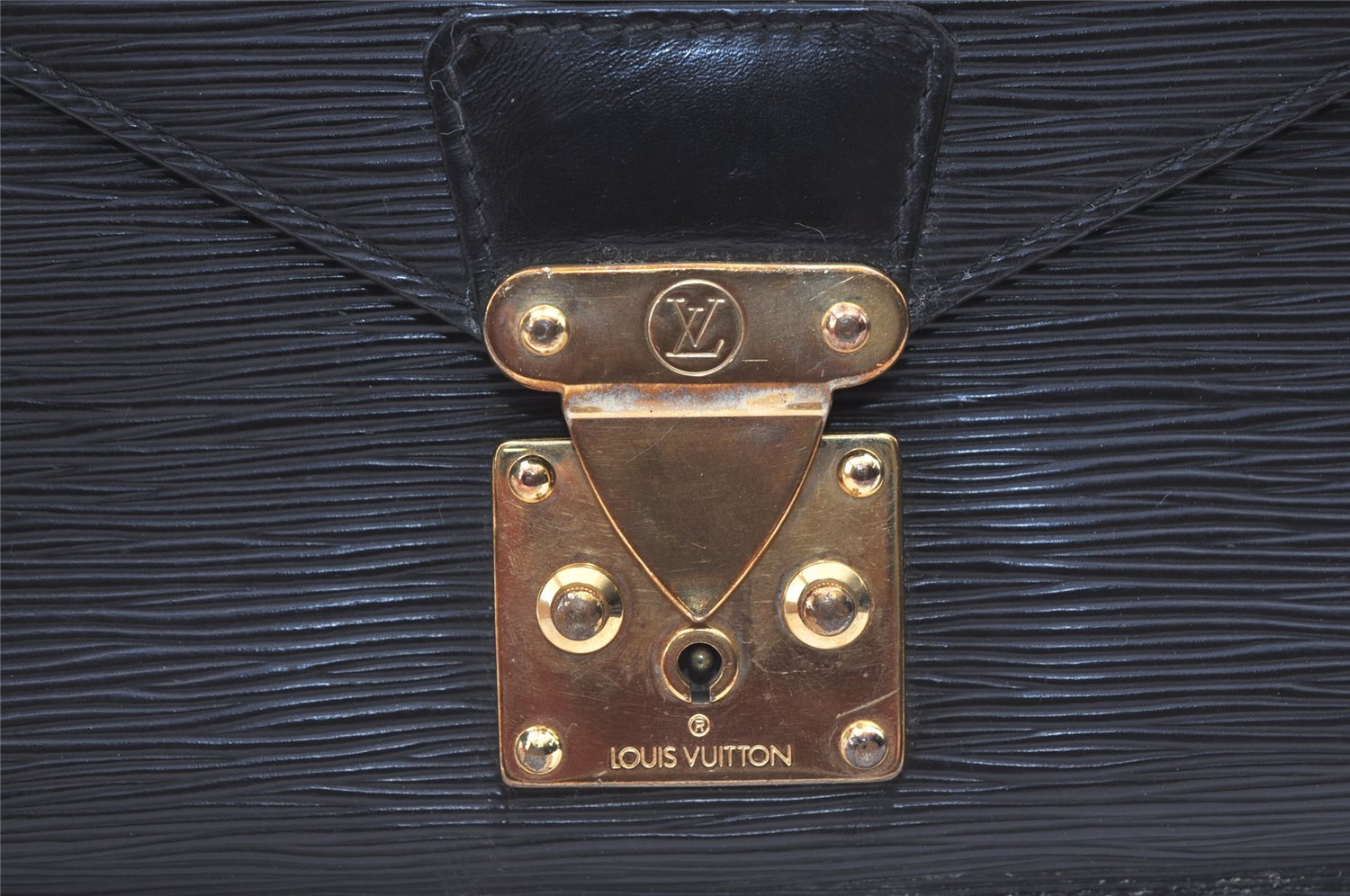 Auth Louis Vuitton Epi Pochette Sellier Dragonne Clutch Bag M52612 Black 0889K