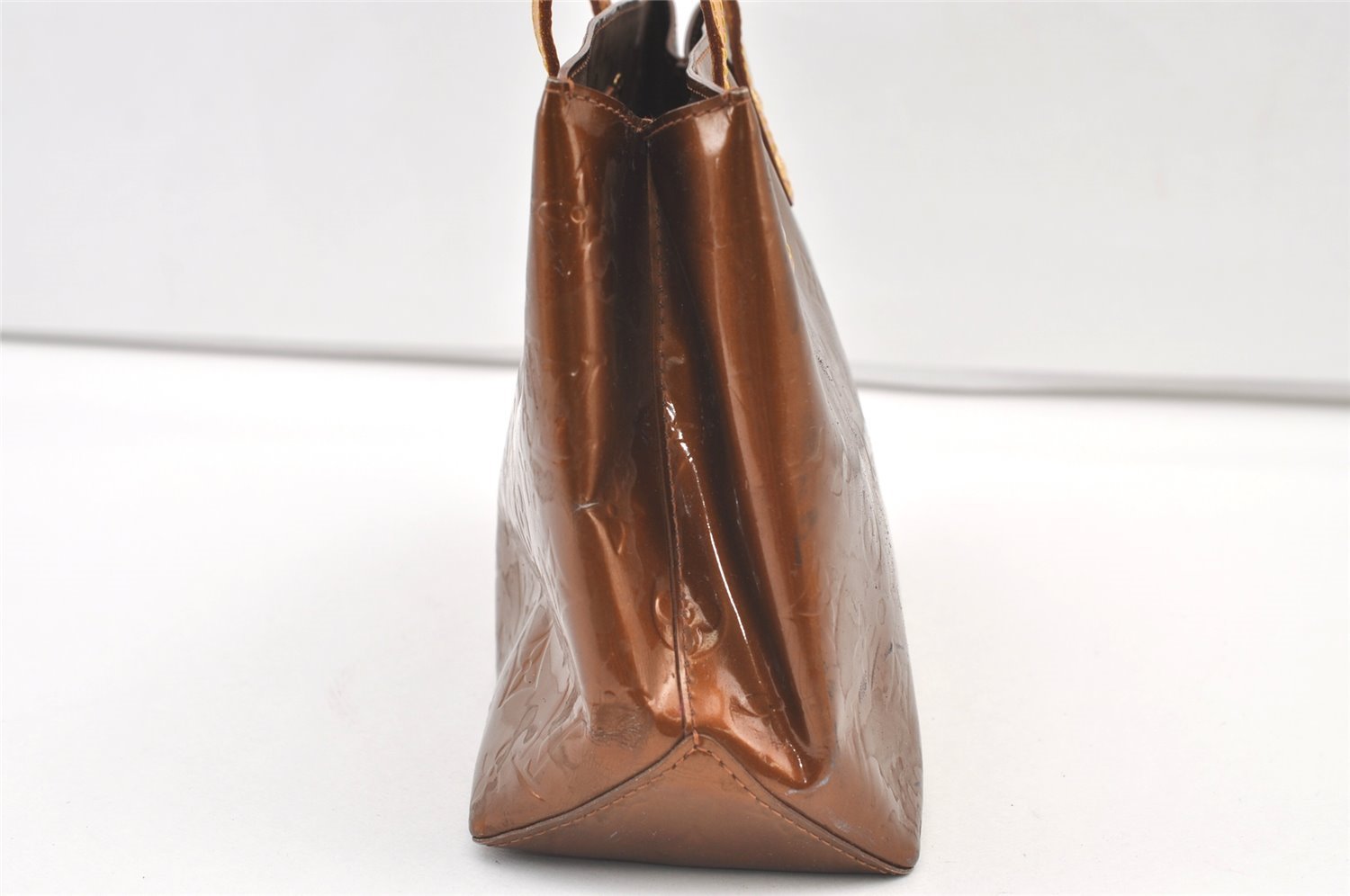 Authentic Louis Vuitton Vernis Reade PM Hand Bag Brown M91146 LV 0891K