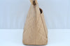 Authentic CHANEL Caviar Skin Medallion CC Logo Shoulder Tote Bag Beige 0892I