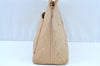 Authentic CHANEL Caviar Skin Medallion CC Logo Shoulder Tote Bag Beige 0892I