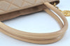 Authentic CHANEL Caviar Skin Medallion CC Logo Shoulder Tote Bag Beige 0892I