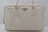 Authentic PRADA Vintage Leather Shoulder Hand Bag White 0892J