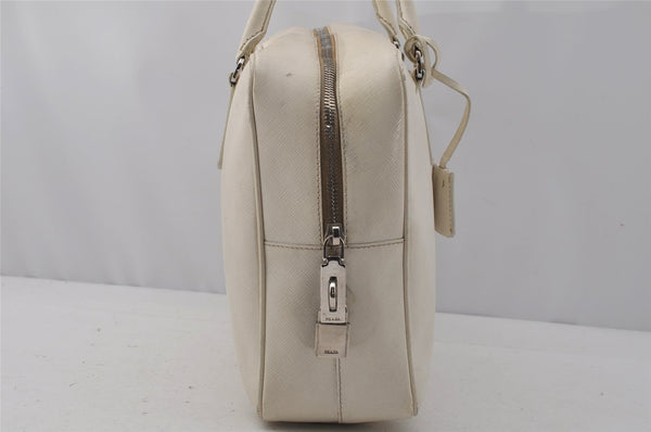 Authentic PRADA Vintage Leather Shoulder Hand Bag White 0892J