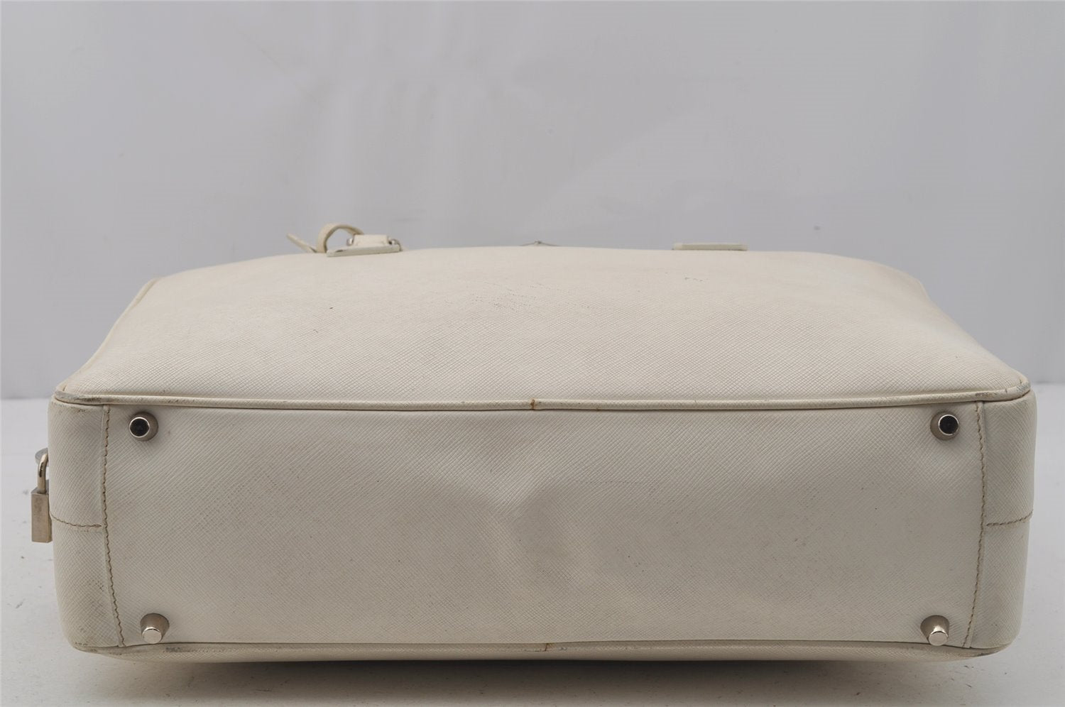 Authentic PRADA Vintage Leather Shoulder Hand Bag White 0892J