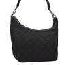 Authentic GUCCI Bamboo Shoulder Hand Bag GG Nylon Leather 0000531 Black 0892K