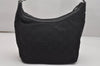 Authentic GUCCI Bamboo Shoulder Hand Bag GG Nylon Leather 0000531 Black 0892K