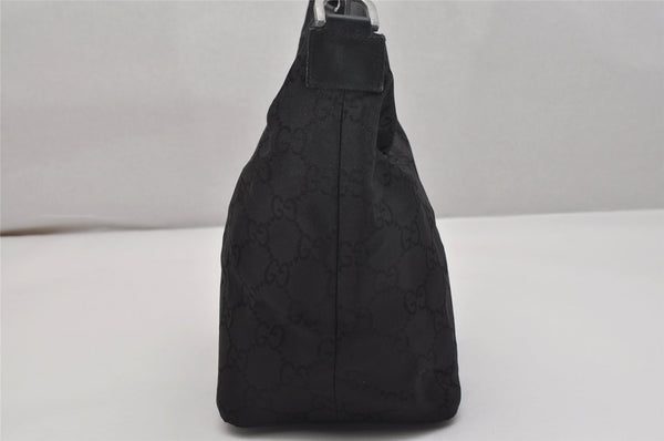 Authentic GUCCI Bamboo Shoulder Hand Bag GG Nylon Leather 0000531 Black 0892K