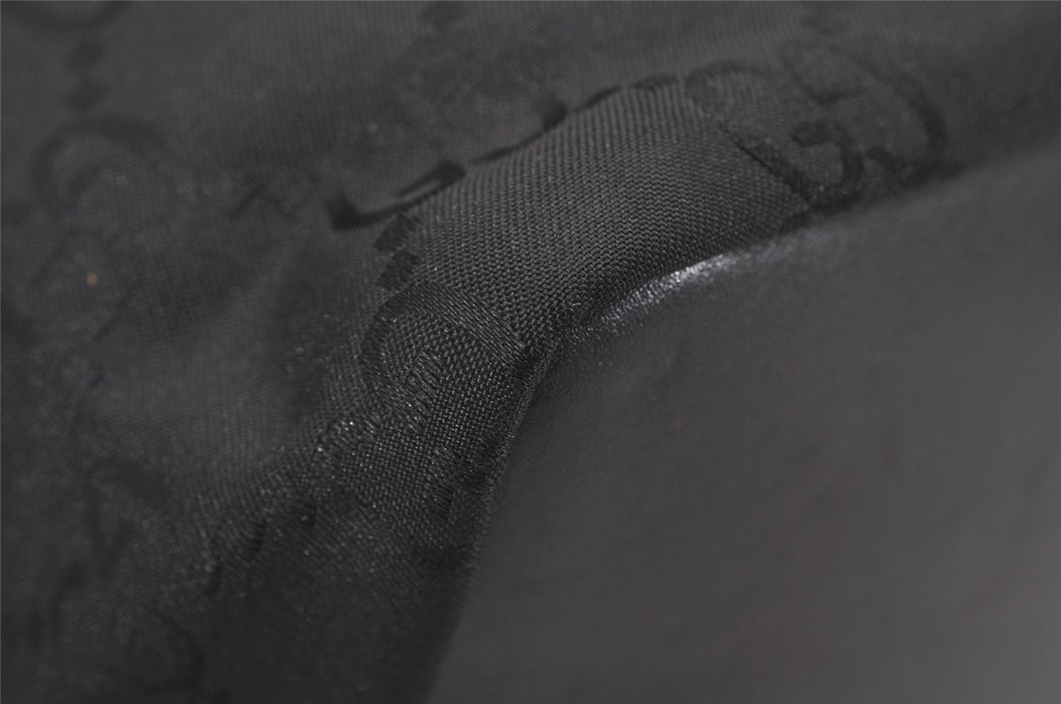 Authentic GUCCI Bamboo Shoulder Hand Bag GG Nylon Leather 0000531 Black 0892K