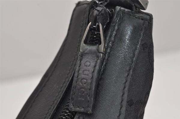 Authentic GUCCI Bamboo Shoulder Hand Bag GG Nylon Leather 0000531 Black 0892K