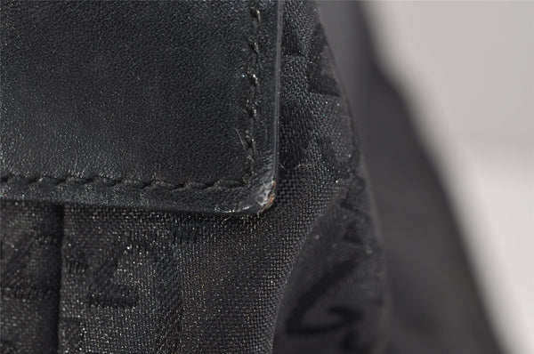 Authentic GUCCI Bamboo Shoulder Hand Bag GG Nylon Leather 0000531 Black 0892K